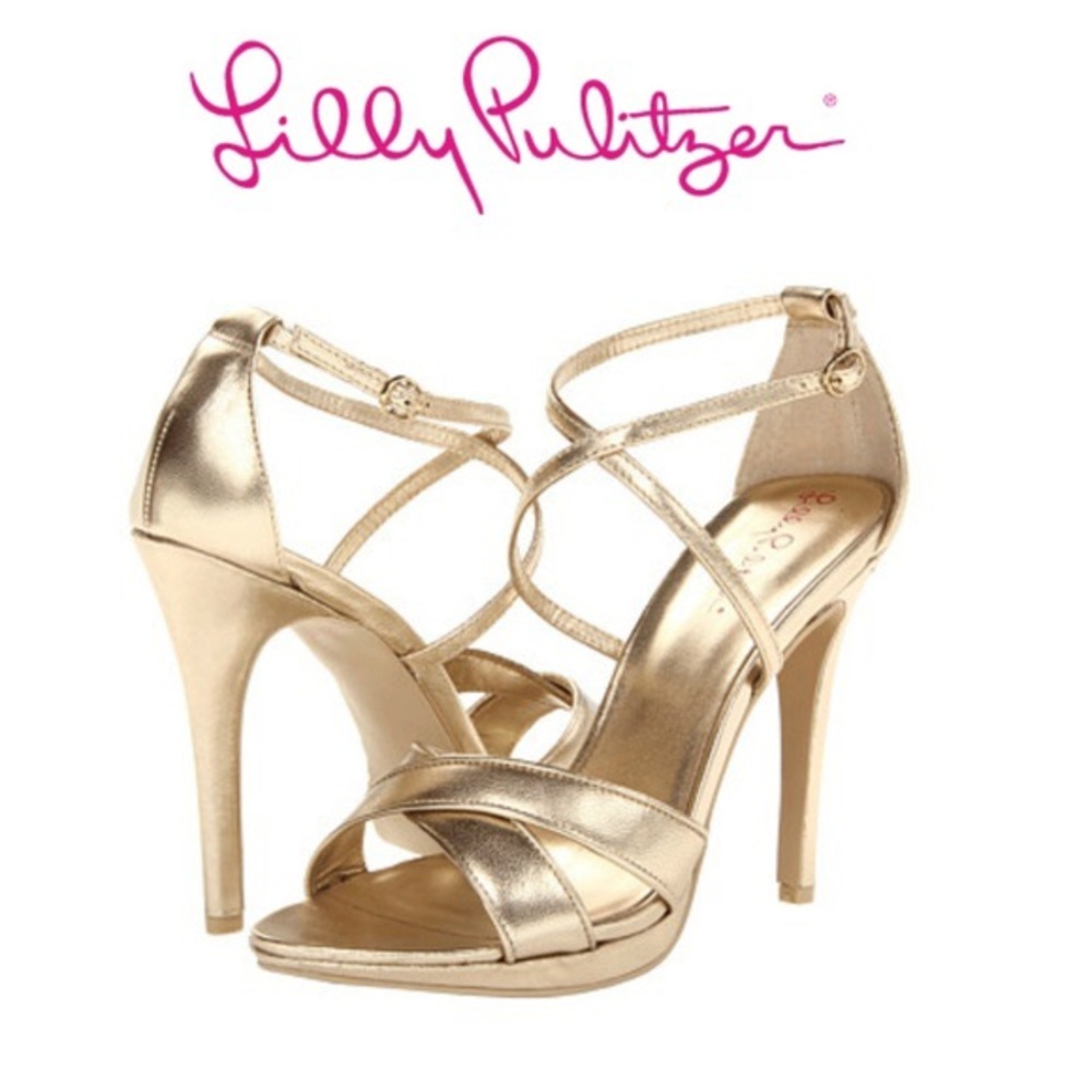Lilly Pulitzer Bella Gold Sandals